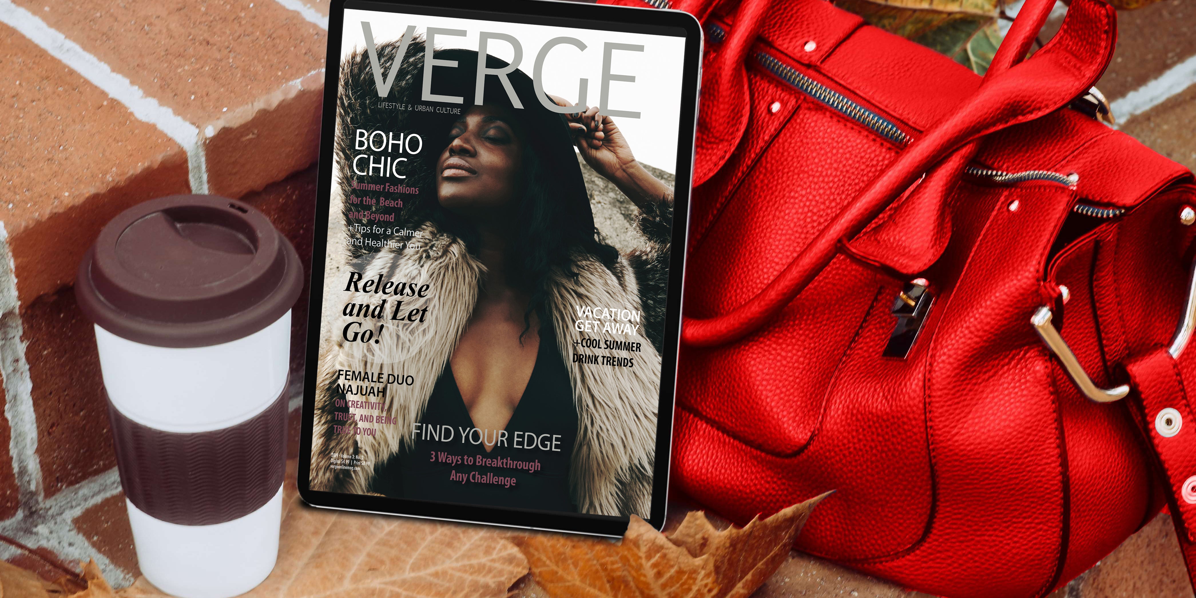 Read the latest digital issue of VERGE Lifestyle & Urban Culture magazine and become inspired!  Fall to Winter Issue 2019 - Boho Chic and How to Release Worry and Let Go... 